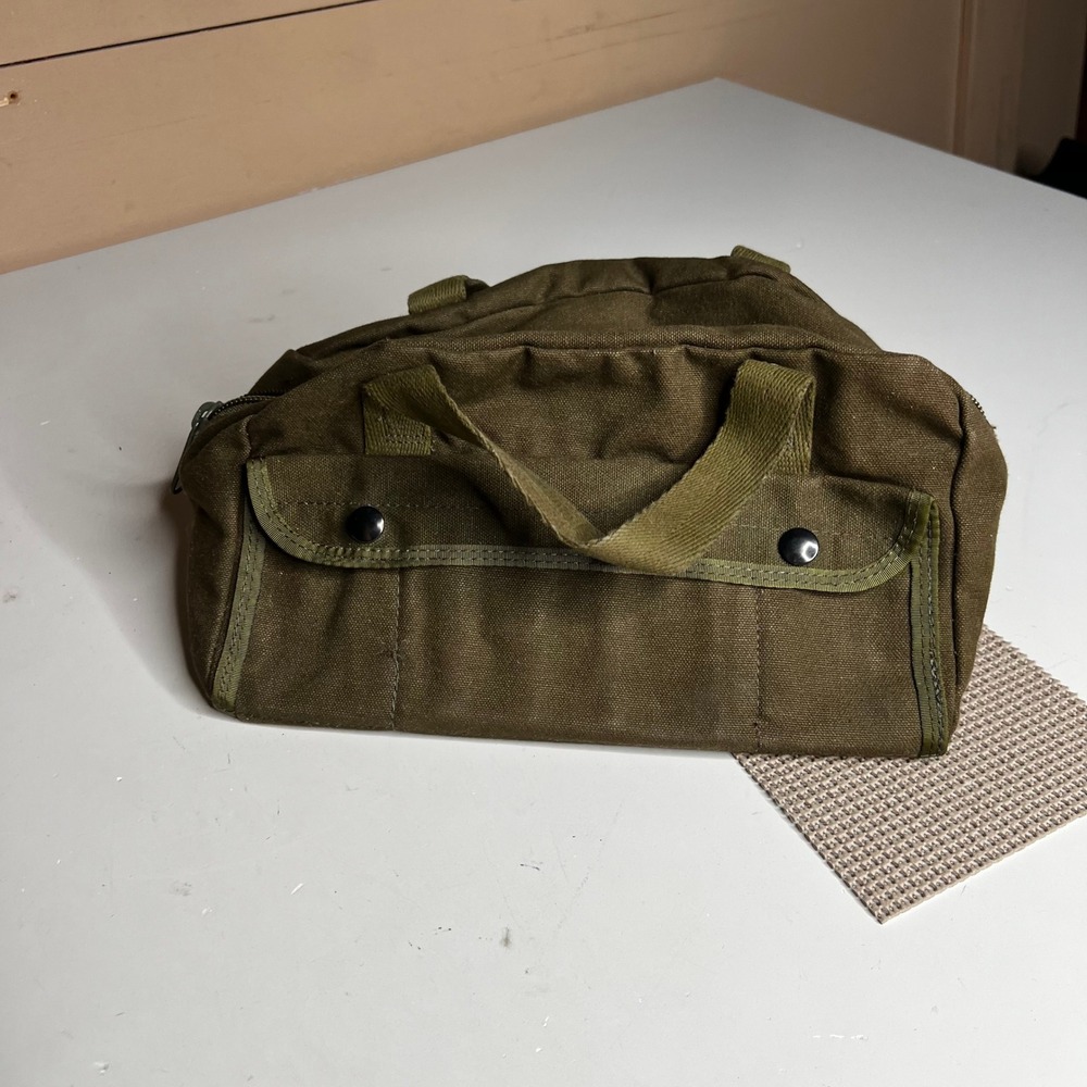 Military Issue Canvas Mechanics Tool Bag NSN 5140-00-329-4306 Olive Drab Green